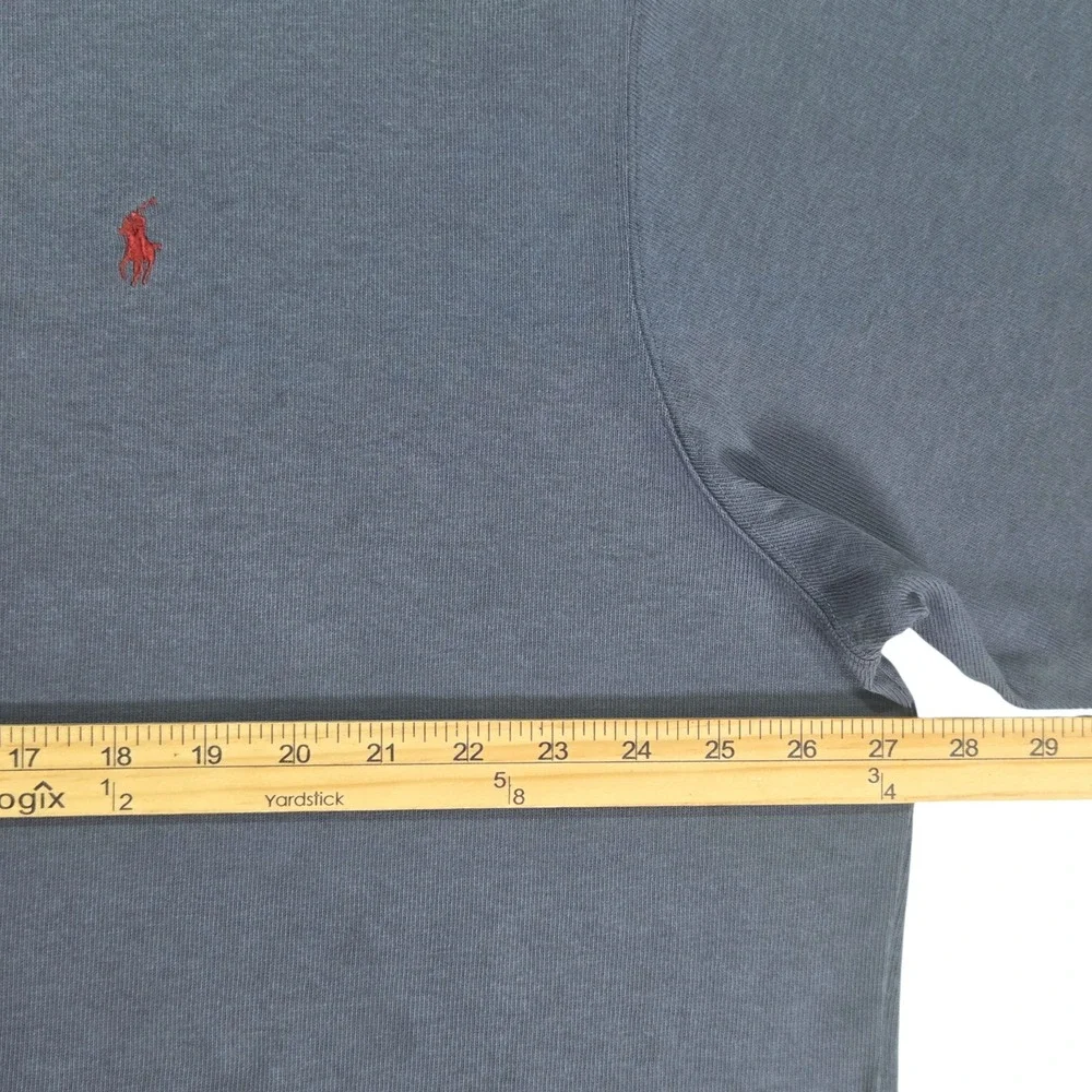Vtg Polo Ralph Lauren Rugby Shirt Mens XL Blue‎ Short Sleeve Contrast Collar Y2K